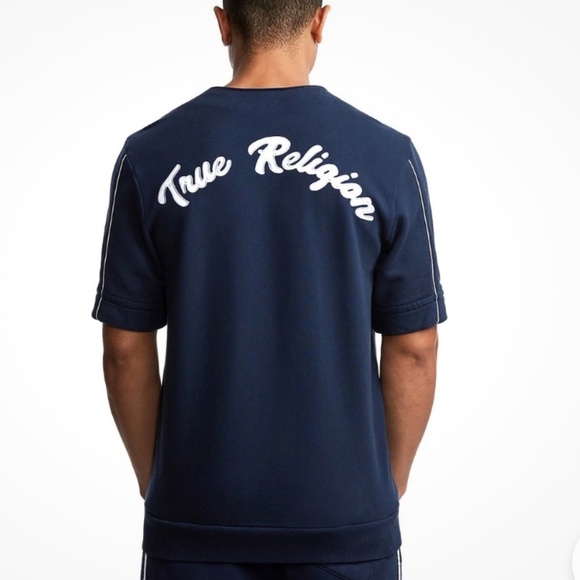 True Religion Zip Up Active Baseball Top Sweatshirt Streetwear Men's Size Small - Picture 1 of 11